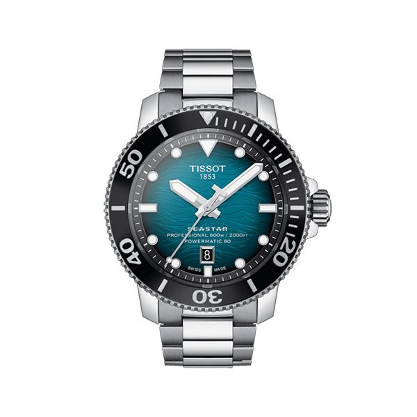圖片 原廠代理店TISSOT 瑞士天梭表海星2000潛水錶 T120.607.11.041.00 藍綠漸層面