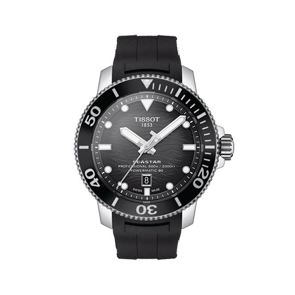 圖片 原廠代理店TISSOT 瑞士天梭表海星2000潛水錶 T120.607.17.441.00黑面膠帶