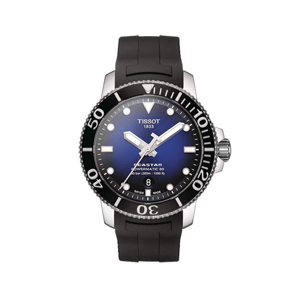圖片 原廠代理店TISSOT 瑞士天梭表海星1000潛水錶  T120.407.17.041.00 漸層藍膠帶