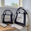 圖片 BALENCIAGA NAVY系列 CABAS XS白色帆布包
