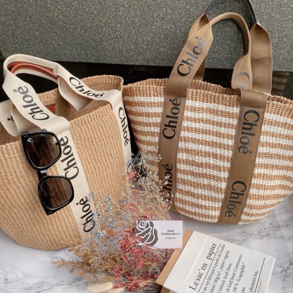 圖片 Chloé Woody Basket 白色草編包