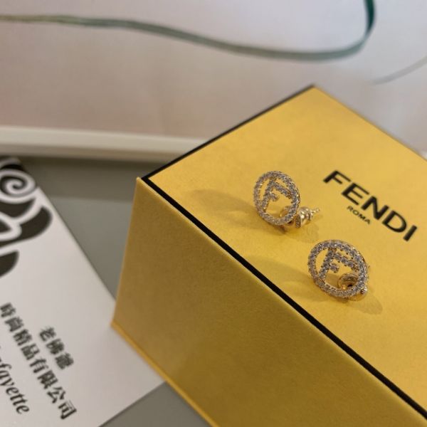 圖片 FENDI F LOGO圈圈水晶耳環