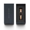 圖片 Daniel Wellington DW00100579 玫瑰金殼黑色貝殼面方型米蘭腕錶