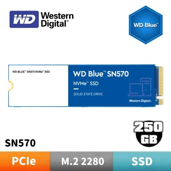 圖片 WD 威騰 藍標SN570 250GB SSD PCIe NVMe固態硬碟
