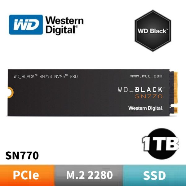 圖片 WD 威騰 黑標SN770 1TB SSD PCIe NVMe 固態硬碟