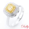 圖片  GIA 18K金天然黃彩鑽Fancy Yellow 0.50克拉鑽石戒指