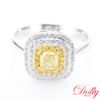 圖片  GIA 18K金天然黃彩鑽Fancy Yellow 0.50克拉鑽石戒指