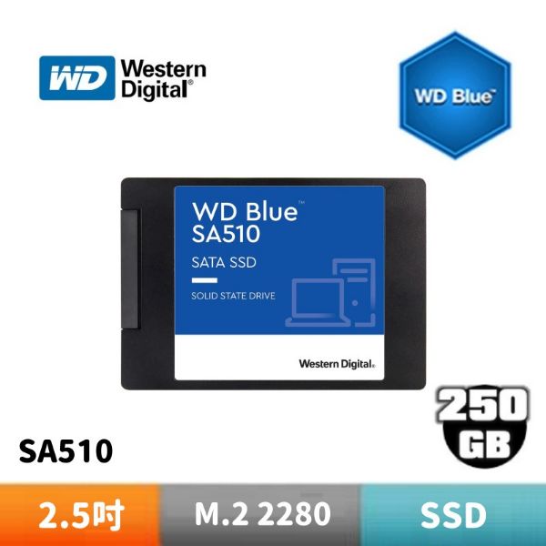 圖片 WD 威騰 藍標 SA510 250GB 2.5吋 SATA SSD 固態硬碟