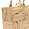 圖片 Bottega Veneta 729043 小款皺褶皮藝 Arco 托特包 燕麥色