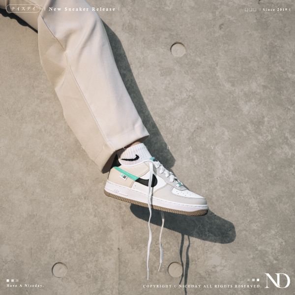 圖片 NICEDAY 代購 Nike Air Force 1 GS 米白 拼接 綠標 DX6062 101