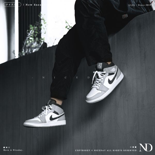 圖片 NICEDAY 現貨 Nike Air Jordan 1 MID Smoke Grey 菸灰 灰 554724 078
