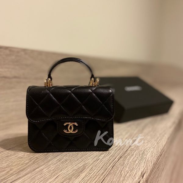 圖片 CHANEL CF 黑金手提小廢包