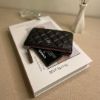 圖片 CHANEL 黑銀一字拉鍊零錢包