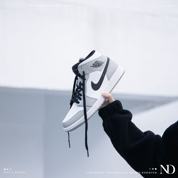 圖片 NICEDAY 現貨 Nike Air Jordan 1 Mid Smoke Grey 煙灰 灰白 高筒 籃球鞋 554724 092