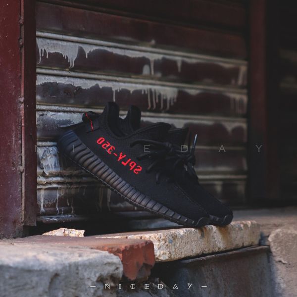 圖片 NICEDAY 現貨 Aidas Yeezy Boost 350 V2 Bred 黑紅 男女 CP9652
