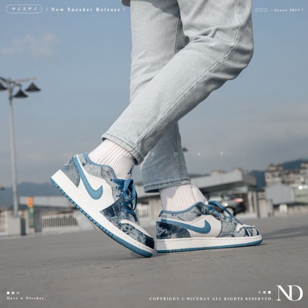 圖片 NICEDAY 現貨 Nike Air Jordan 1 Low 水洗 丹寧 DM8947 100