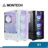圖片 MONTECH 君主 X1 內建炫彩固光風扇前3後1 鋼化玻璃 電腦機殼