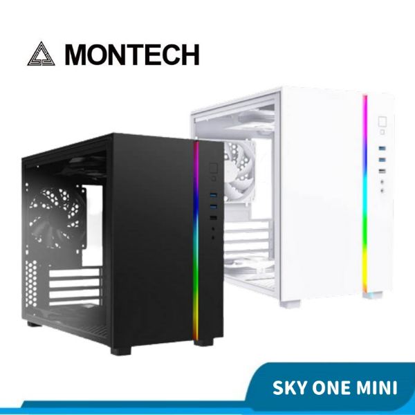 圖片 MONTECH 君主 SKY ONE MINI 內含12cm風扇*3/鋼化玻璃 電腦機殼 