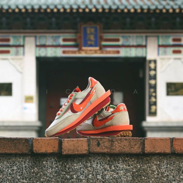 圖片 NICEDAY  現貨 CLOT x Sacai x Nike LDWaffle 米白橘 陳冠希 DH1347 100