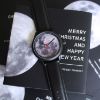 圖片 Space X'mas 系列簡約黑色真皮中性錶 - 微立體月球 / MT-10801
