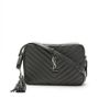 圖片 Saint Laurent 612544 YSL Lou 衍縫小牛皮相機流蘇包 黑色/銀字Logo