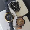 圖片 D-Time 真三眼多功能系列真皮錶帶手錶 DT-9201 金色/黑色