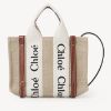 圖片 Chloe’ 蔻依 Woody MINI TOTE 帆布迷你 斜背包/托特包 棕色 CHC22AP237I2690U