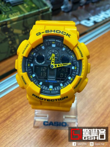 圖片 G-SHOCK 指針數位雙顯錶 -大黃蜂 GA-100A-9A