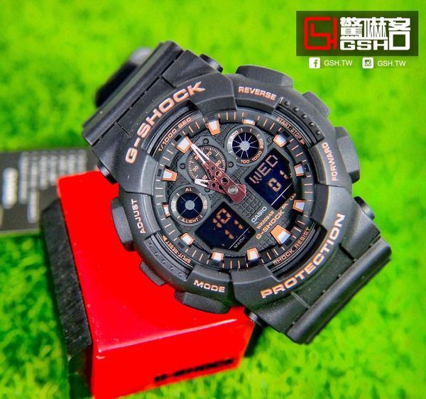 圖片 G-SHOCK 街頭時尚設計休閒錶 玫瑰金 GA-100GBX-1A4