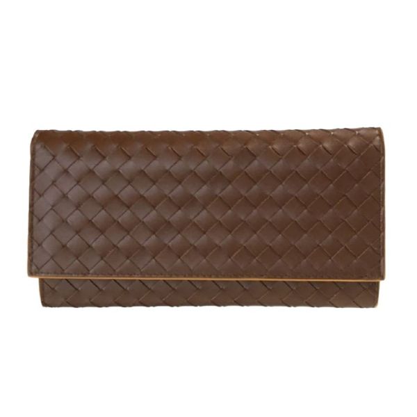 圖片 BOTTEGA VENETA BV 男款咖啡色裡面黃色長夾  120697 V465U 2548