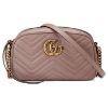 圖片 GUCCI 雙G GG Marmont小型絎縫肩揹袋 藕粉色單肩包  447632DTD1T5729