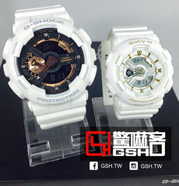 圖片 G-SHOCK x BABY-G 甜美系列 白X玫瑰金 情人對錶