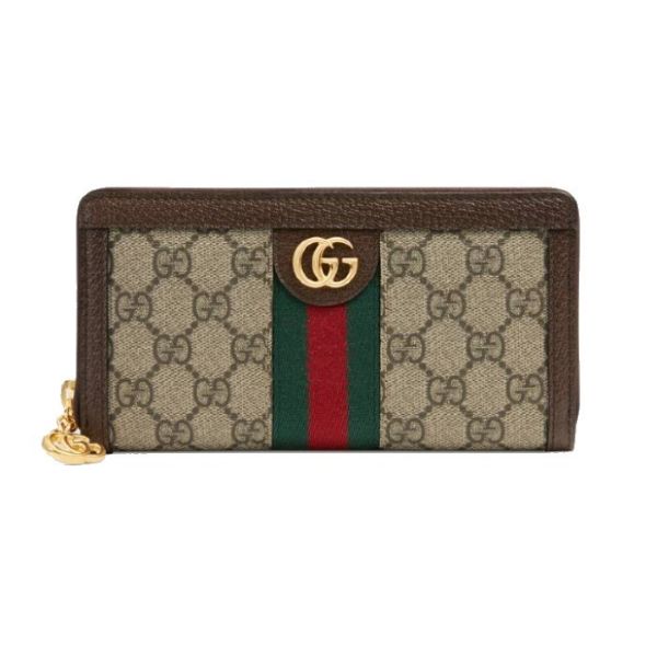 圖片 GUCCI Ophidia 雙G 米色棕色 拉鍊長夾  52315496IWG