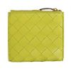 圖片 BOTTEGA VENETA BV 女款綠色按扣對折短夾 含拉鍊零錢袋  2600270VCPP3