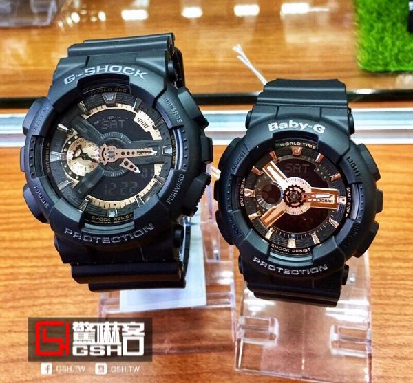 圖片 G-SHOCK X BABY-G 甜美系列 黑玫瑰金 情人對錶