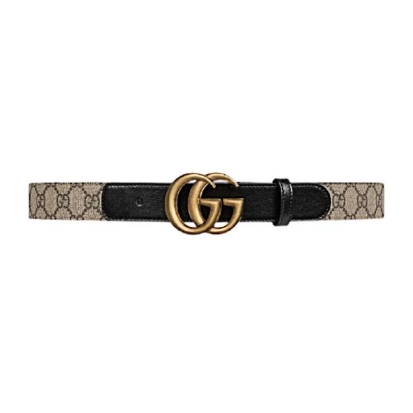 圖片 GUCCI 經典雙G扣皮帶壓紋黑皮革  100 公分  625839 92TLT9769