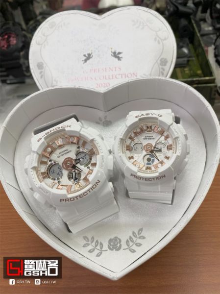 圖片 2020年 聖誕情侶對錶組 G-SHOCK x BABY-G 白玫瑰金 LOV-20A-7