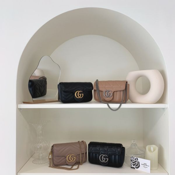 圖片 GUCCI Marmont Super Mini 16cm 絎縫側肩背包