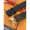 圖片 Louisvuitton LV 經典 霧黑頭設計 黑色老花、金頭老花皮帶