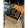 圖片 Louis Vuitton LV經典款 銀色頭 金頭、黑色、黑灰色老花格紋設計 皮帶限量經典款男生皮帶
