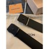 圖片 Louis Vuitton LV經典款 銀色頭 金頭、黑色、黑灰色老花格紋設計 皮帶限量經典款男生皮帶