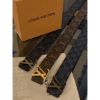 圖片 Louis Vuitton LV經典款 銀色頭 金頭、黑色、黑灰色老花格紋設計 皮帶限量經典款男生皮帶