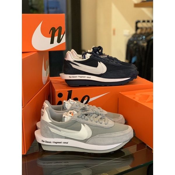 圖片 Nike LDWaffle x Sacai xFragment 藤原浩 解構 聯名麂皮深藍灰色 球鞋