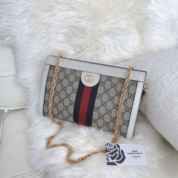 圖片 GUCCI Ophidia GG Medium Shoulder Bag 白色方包