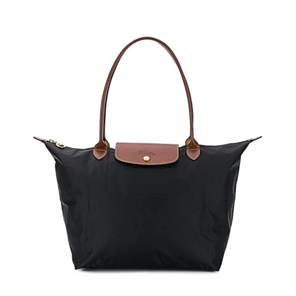 圖片 LONGCHAMP 經典基本款 長把手折疊肩揹包L號 黑色 L1899089001