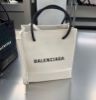 圖片 Balenciaga 597858 紙袋造型小牛皮 2用購物包 XXS 白色