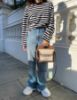 圖片 Burberry 80317461 迷你雙色調帆布拼皮革 Pocket 包 自然色/麥芽棕色