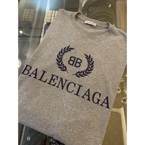 圖片 Balenciaga 巴黎世家 經典 灰色 字母搭配 短袖T恤上衣