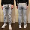 圖片 Dsquared2 D2 水泥灰 刷色 刀割 刷破款 窄管直筒牛仔褲