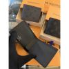 圖片 Louis Vuitton Lv經典黑色老花、灰色老花、棋盤格紋設計黑色男生 男款 皮夾 短夾